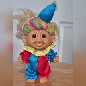 Vintage Rainbow Hair Clown Troll Doll Bright Of America